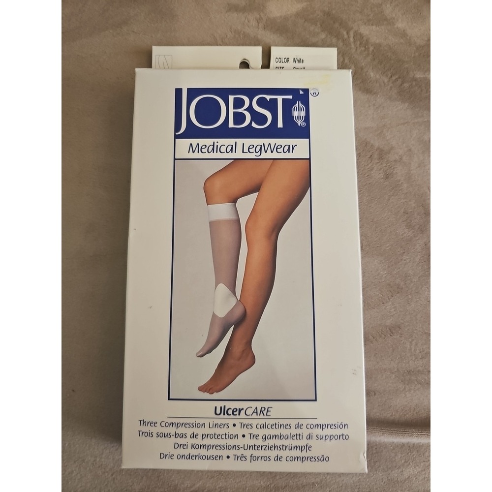 NEW Jobst Compression Liners Knee Highs WHITE Size SMALL‎